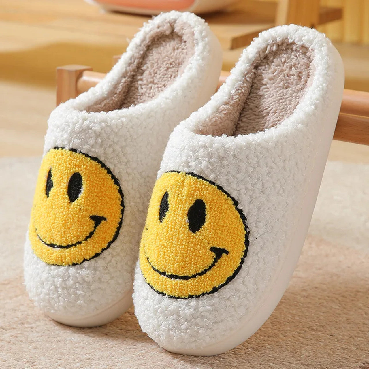 SMILEY SLIPPER WHITE/YELLOW