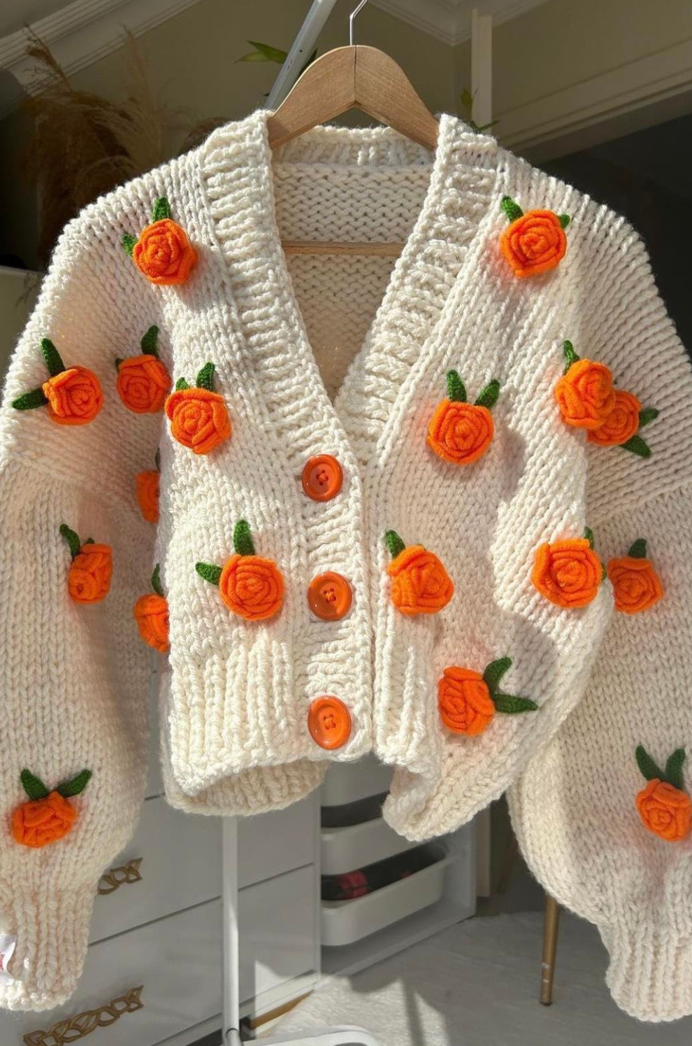 [ LIMITED EDITION ] CARDIGAN - ORANGE ROSES